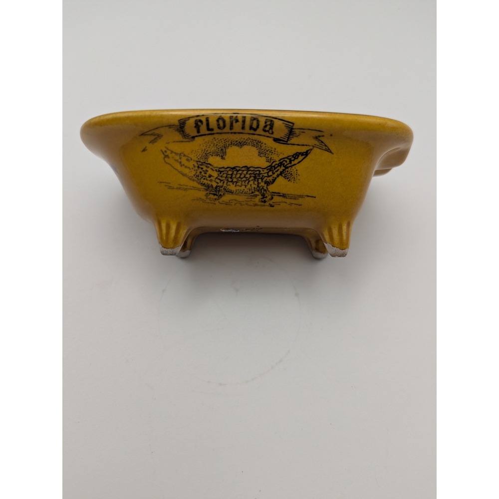 Vintage Florida Souvenir Clawfoot Bathtub Ashtray‎ Trinket Dish Ceramic Japan - Picture 4 of 8